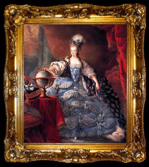 framed  Jean Baptiste Gautier Dagoty Portrait of Marie-Antoinette of Austria, ta009-2